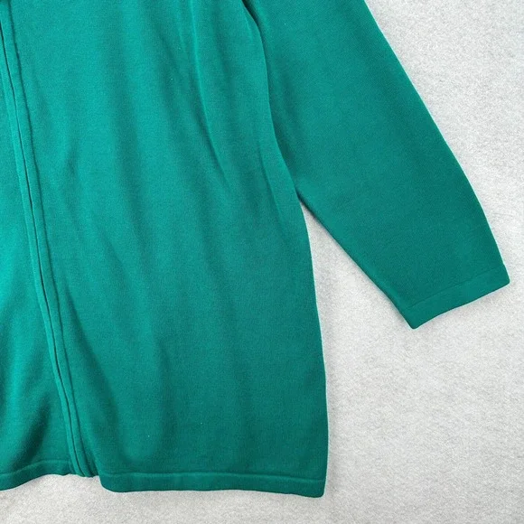 Ulla Popken Full Zip Cardigan Sweater Womens Size 16/18 Teal Green NICE - Picture 5 of 11